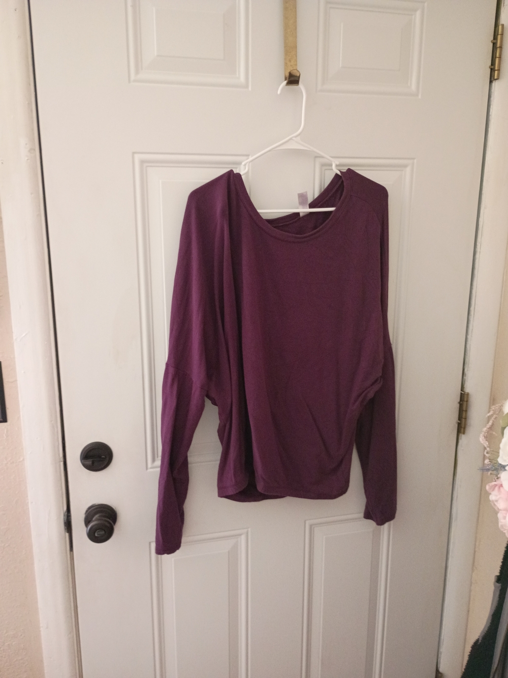 Secret Treasures Plum Long-Sleeve Draped Top